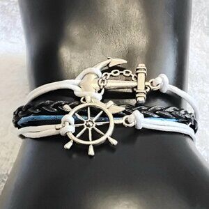 BNWOT 3/$30 Florence Scovel 7" Anchor & Wheel Bracelet Fashion Jewelry!!